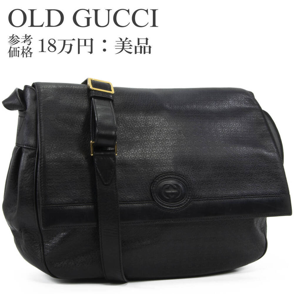 Gucci Shoulder Bag Messenger Black Crossbody GG